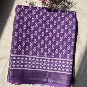 Purple Nazaakat Linen Cotton Saree| BlushSarees.in |