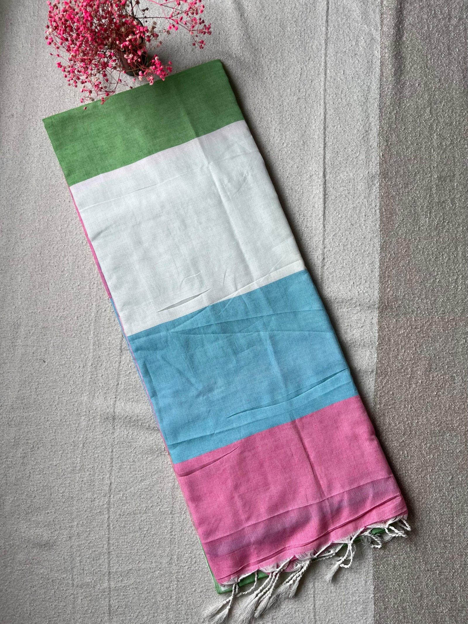 Pastel Panorama Khadi Cotton Saree| BlushSarees.in | - Image 2